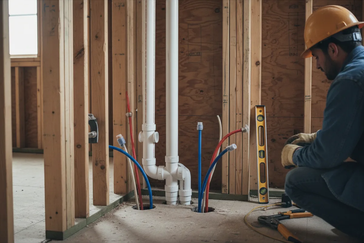 Drain and supply rough-in during Garbage Disposal Repair in Clark